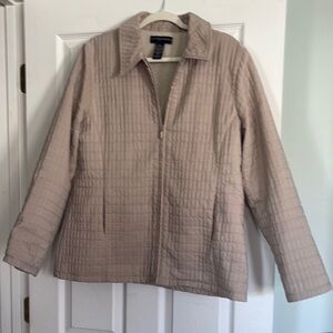 Geoffrey Beene Tan Utility Jacket Quilted Zip-Up